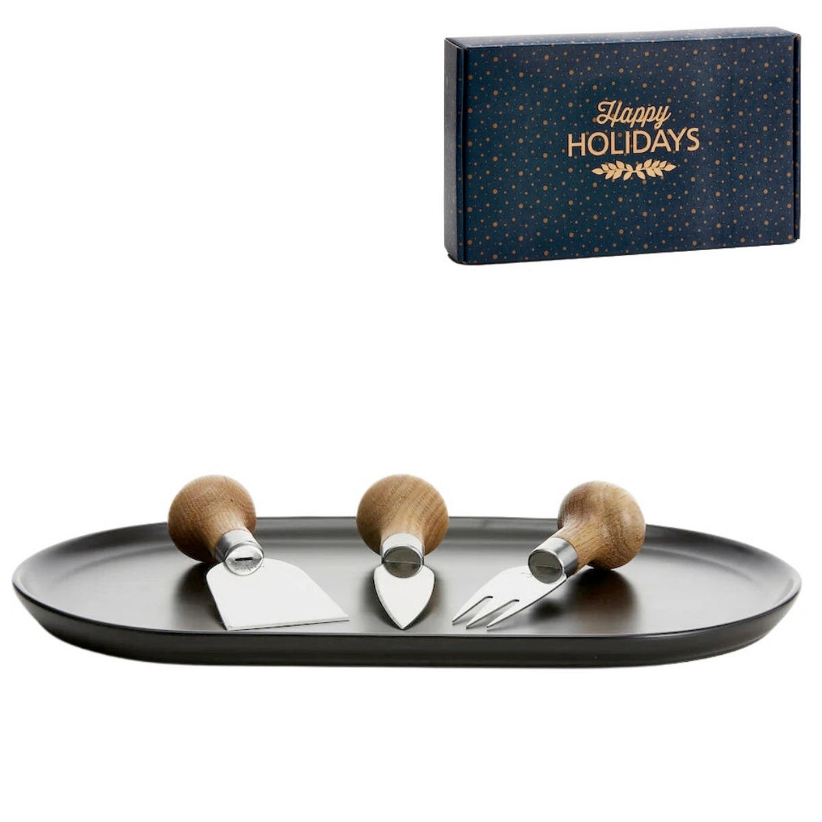 SET ZA REZANJE SIRA   34/20,5/6 cm                  - črna/rjava, Basics, kovina/les (34/20,5/6cm)