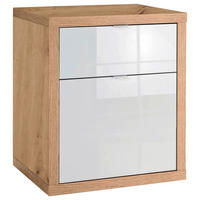 ROLLCONTAINER Eiche Artisan, Weiß Hochglanz  - Weiß Hochglanz/Weiß, Design, Holzwerkstoff/Kunststoff (52/65/44cm) - Carryhome