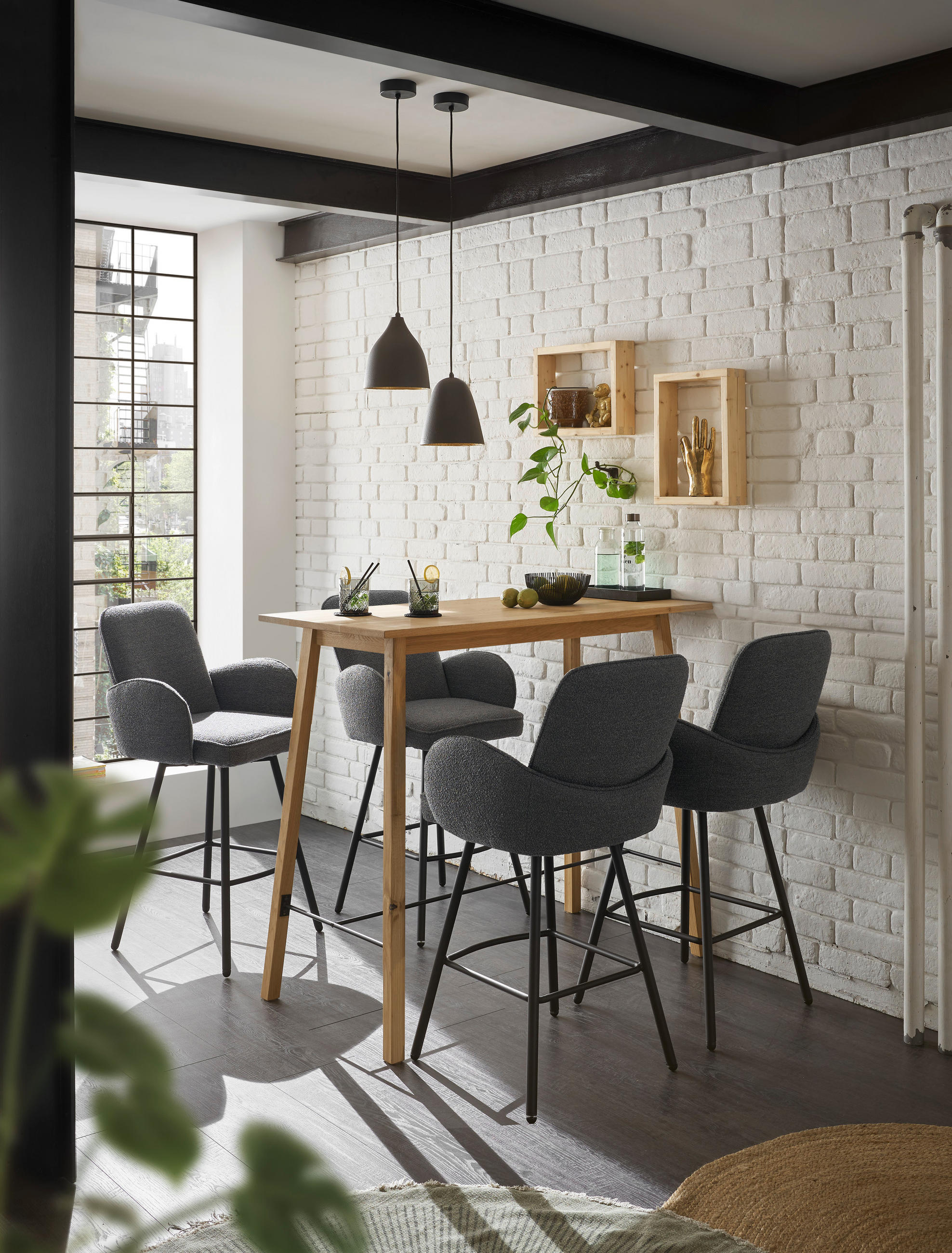 BARTISCH Eiche massiv rechteckig Eichefarben  - Eichefarben, Design, Holz/Metall (120/60/104cm) - Boxxx