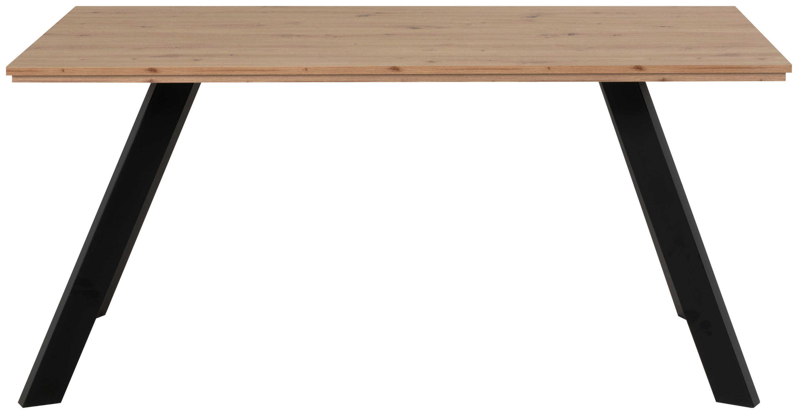 ESSTISCH rechteckig Schwarz, Eiche Artisan  - Schwarz/Eiche Artisan, Basics, Holzwerkstoff/Metall (160/90/72,5cm) - MID.YOU