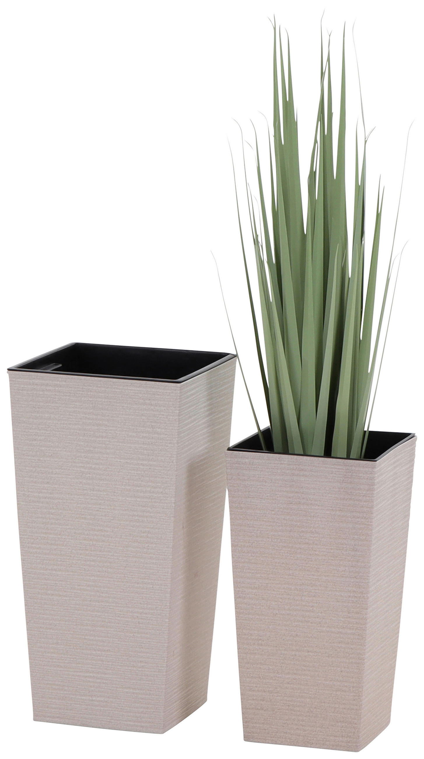 ÜBERTOPF-SET  2-teilig  - Creme, Basics, Kunststoff - Siena Garden