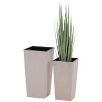 ÜBERTOPF-SET  2-teilig  - Creme, Basics, Kunststoff - Siena Garden