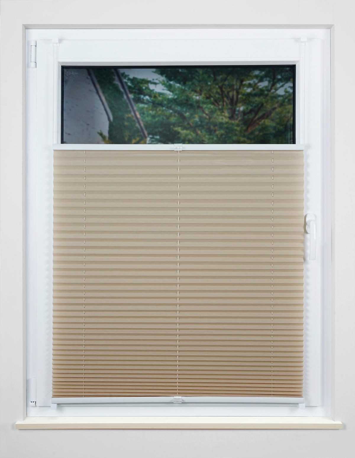 PLISSEE  halbtransparent   100/130 cm   - Taupe, Basics, Textil (100/130cm)