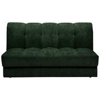 SCHLAFSOFA  mit Stoffauswahl, Schlafen auf Sitzhöhe Chenille Dunkelgrün  - Dunkelgrün/Schwarz, KONVENTIONELL, Kunststoff/Textil (166/93/106cm) - home24