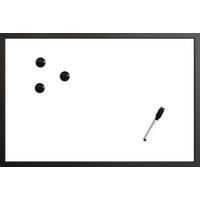 MAGNETICKÁ TABUĽA, drevo, plast, 60/40/1,5 cm  - čierna/strieborná, Basics, drevo/plast (60/40/1,5cm)