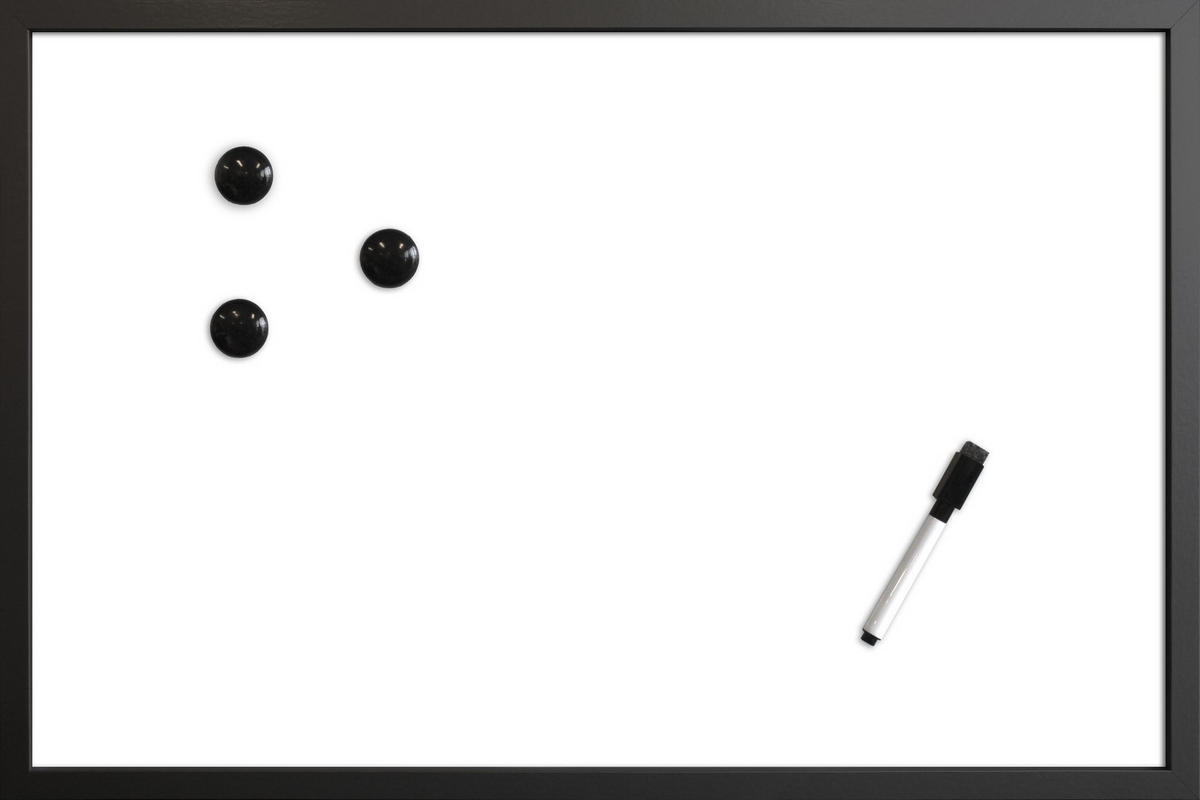MAGNETICKÁ TABUĽA, drevo, plast, 60/40/1,5 cm  - čierna/strieborná, Basics, drevo/plast (60/40/1,5cm)