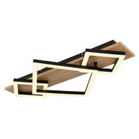 LED-DECKENLEUCHTE 52/46,7/6 cm   - Dunkelbraun/Opal, Natur, Holzwerkstoff/Kunststoff (52/46,7/6cm) - Globo