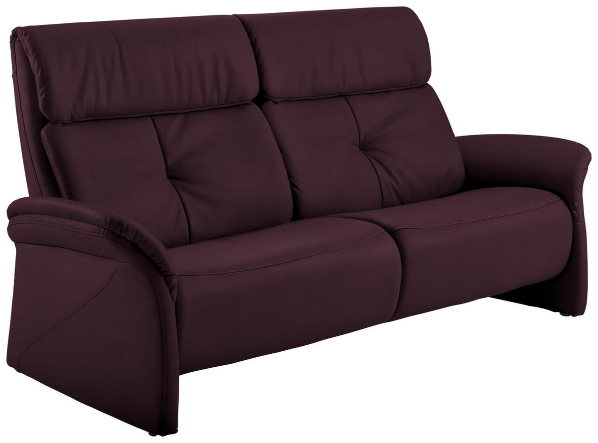 SITZGARNITUR Violett Echtleder  - Violett/Schwarz, KONVENTIONELL, Leder/Kunststoff (209/107/91cm) - Himolla Komfortklass
