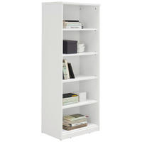 REGÁL, biela, 55/148/36 cm - čierna/biela, Konventionell, kompozitné drevo (55/148/36cm) - Xora