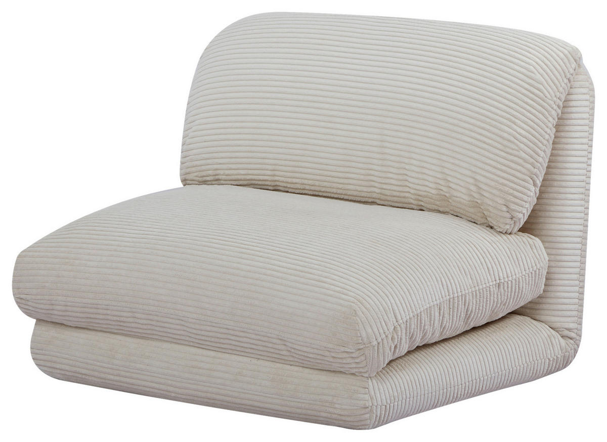 SCHLAFSESSEL in Cord Beige  - Beige, Design, Textil/Metall (82/58/78cm) - Livetastic