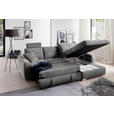 ECKSOFA in Mikrofaser Grau  - Chromfarben/Grau, MODERN, Kunststoff/Textil (276/193cm) - Hom`in