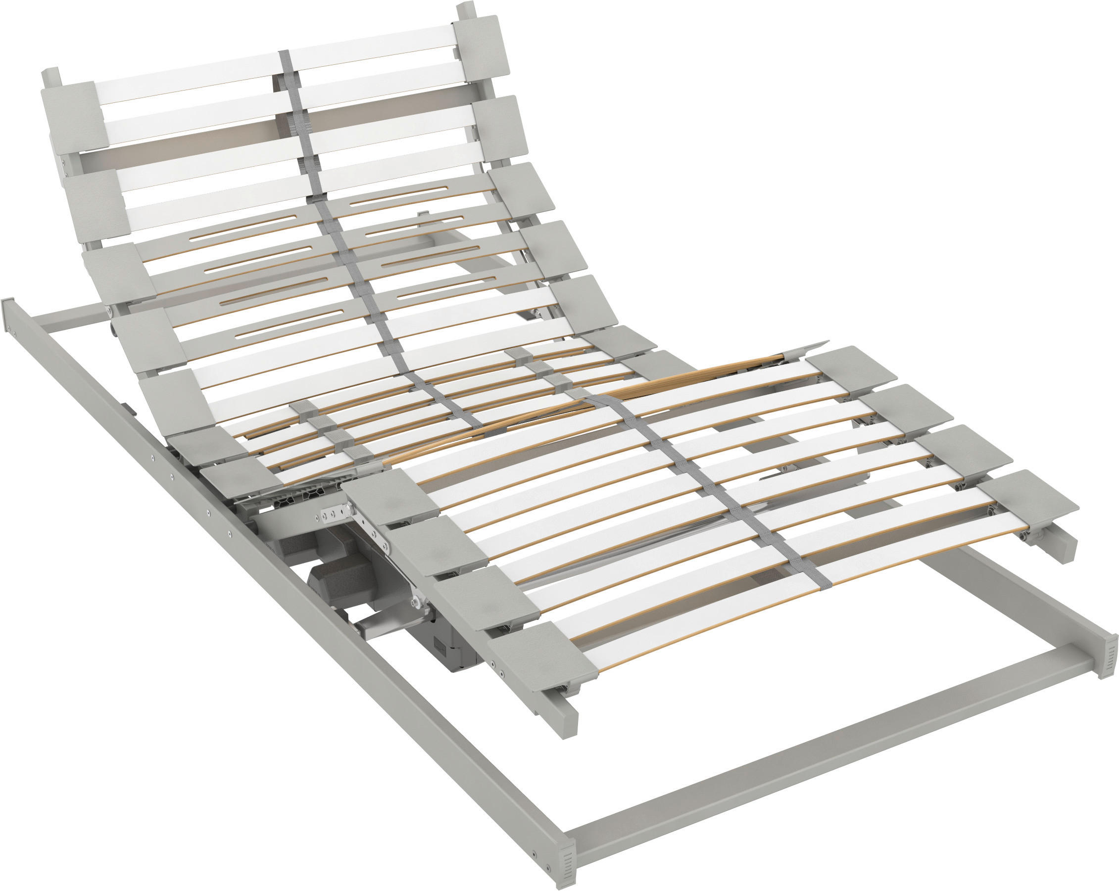 LATTENROST 120/200 cm Kopfteil, Fußteil verstellbar, Birke, Buche  - Grau, Basics, Holz/Kunststoff (120/200cm) - Schlaraffia