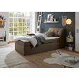 BOXSPRINGBETT 120/200 cm in Dunkelbraun - Dunkelbraun/Silberfarben, Design, Kunststoff/Textil (120/200cm) - Esposa