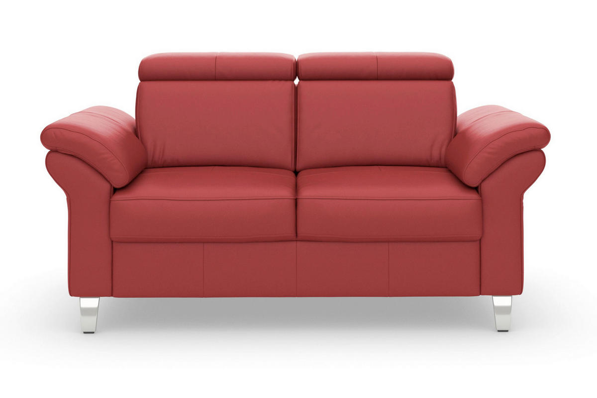 2-SITZER-SOFA ARNGAST E Rot Echtleder  - Chromfarben/Rot, Basics, Leder/Textil (156/84/93cm) - Sit & More
