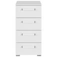 KOMMODE  in 40/81/42 cm  - Silberfarben/Weiß, Design, Holzwerkstoff/Kunststoff (40/81/42cm) - Novel