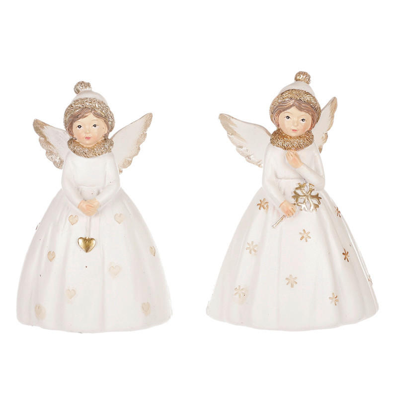 VÁNOČNÍ FIGURKA - bílá, Basics, plast (7/11/8cm)