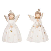 VÁNOČNÍ FIGURKA - bílá, Basics, plast (7/11/8cm)
