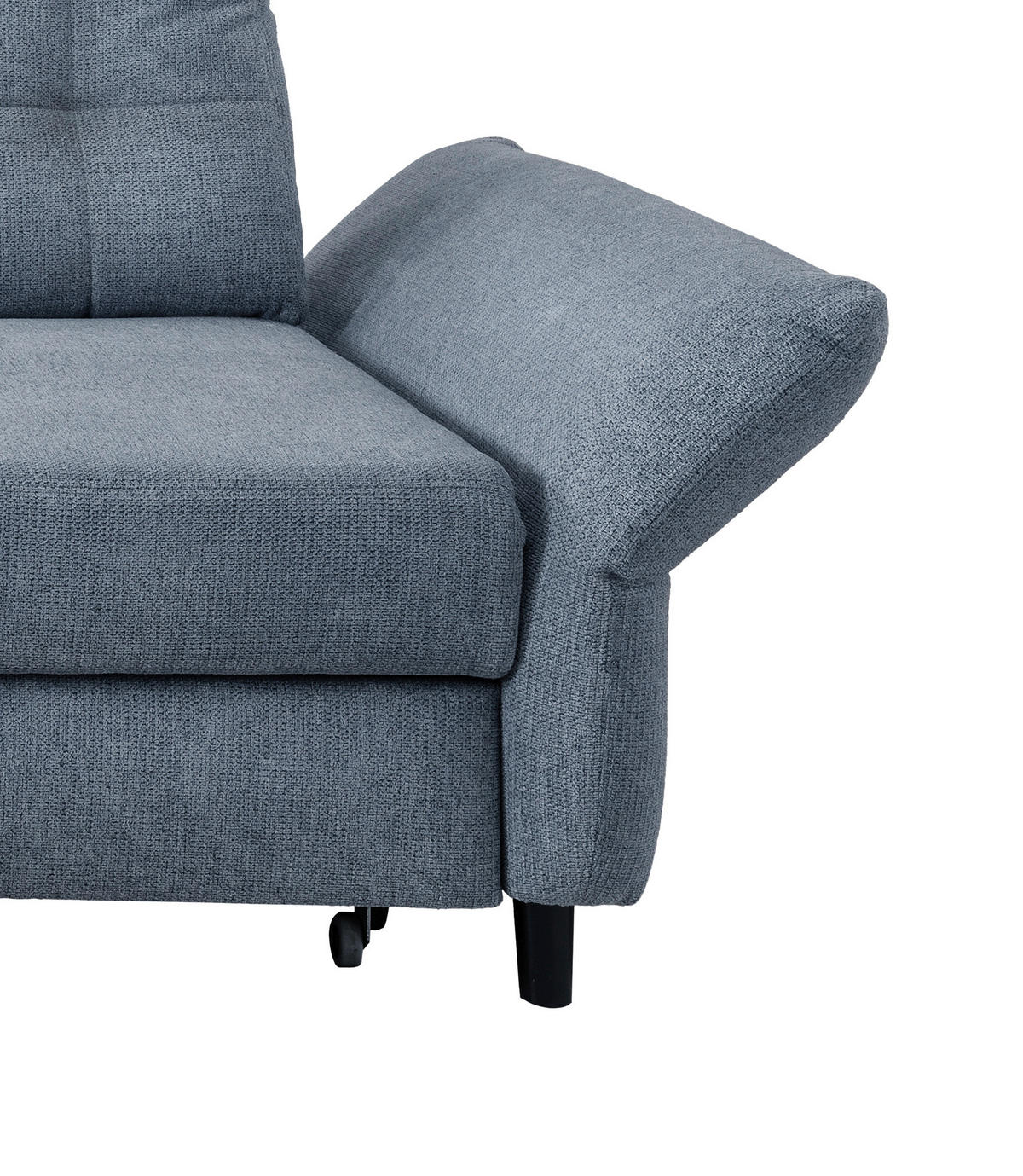 ECKSOFA Hellblau Chenille  - Blau/Schwarz, MODERN, Holz/Textil (176/250-280cm) - Livetastic