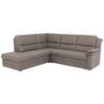 ECKSOFA Grau Mikrofaser  - Beige/Alufarben, KONVENTIONELL, Textil/Metall (219/239cm) - Carryhome