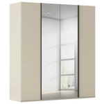 DREHTÜRENSCHRANK 201/223/61 cm,  in Champagner, 4-türig  - Champagner/Graphitfarben, Basics, Glas/Holzwerkstoff (201/223/61cm) - Novel