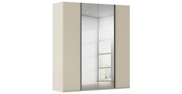 DREHTÜRENSCHRANK 201/223/61 cm,  in Champagner, 4-türig  - Champagner/Graphitfarben, Basics, Glas/Holzwerkstoff (201/223/61cm) - Novel