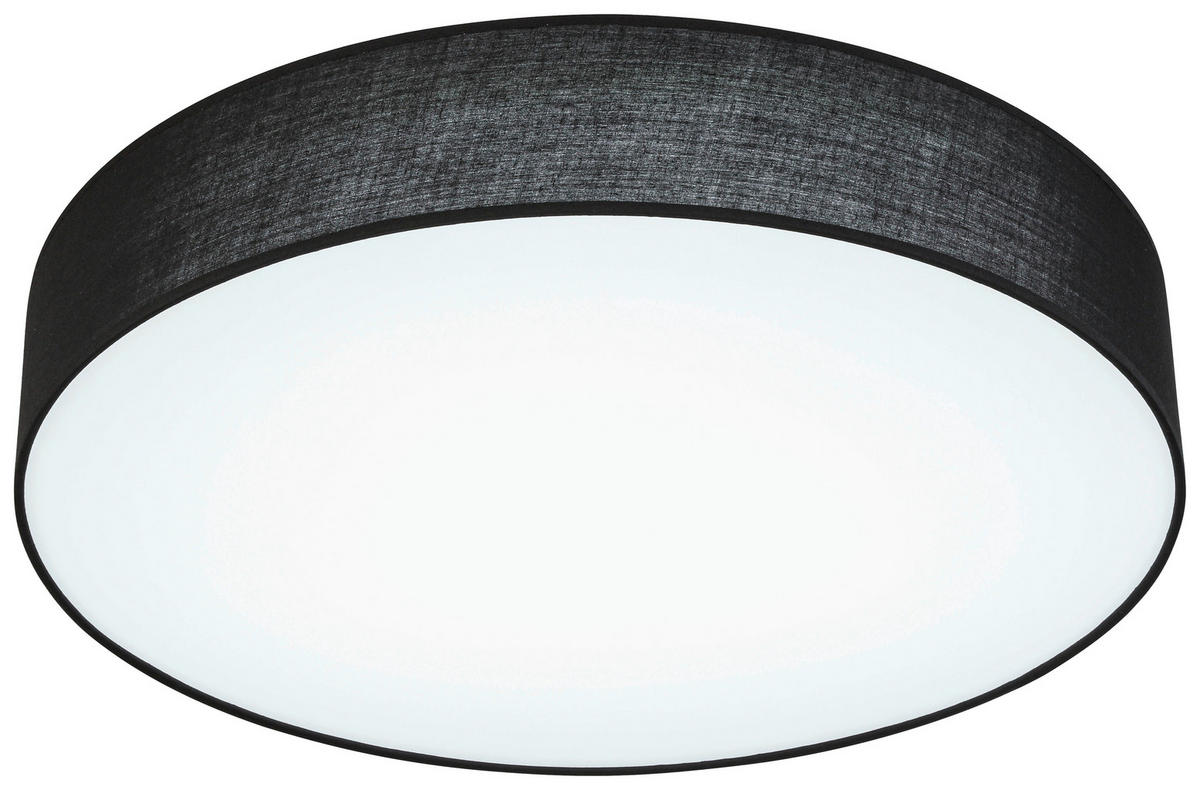 LED-DECKENLEUCHTE - Schwarz/Weiß, Trend, Kunststoff/Textil (60/11cm) - Novel