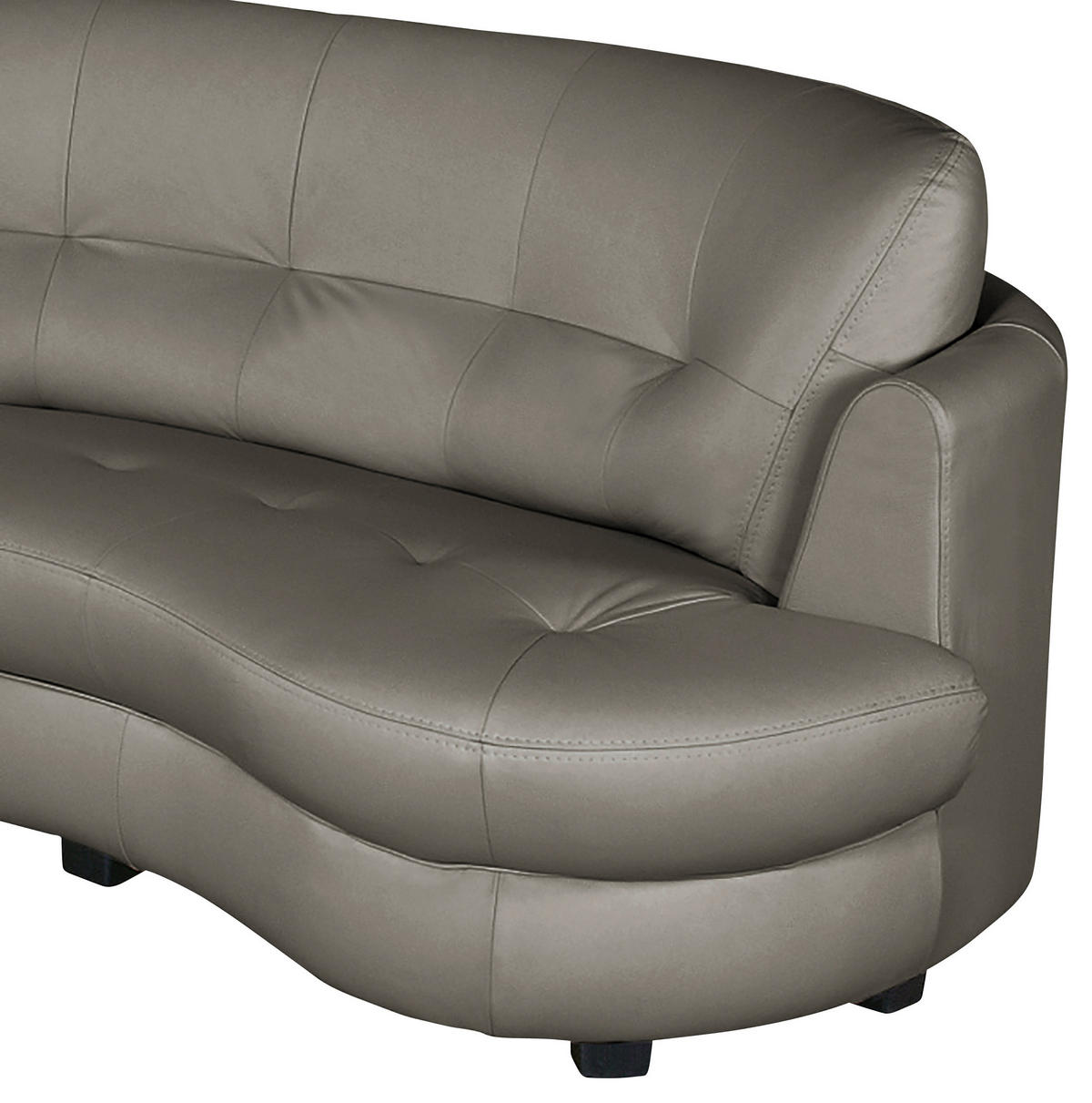 ECKSOFA Schlammfarben Echtleder Lederlook  - Schlammfarben/Schwarz, Design, Leder/Kunststoff (113/300cm) - Livetastic
