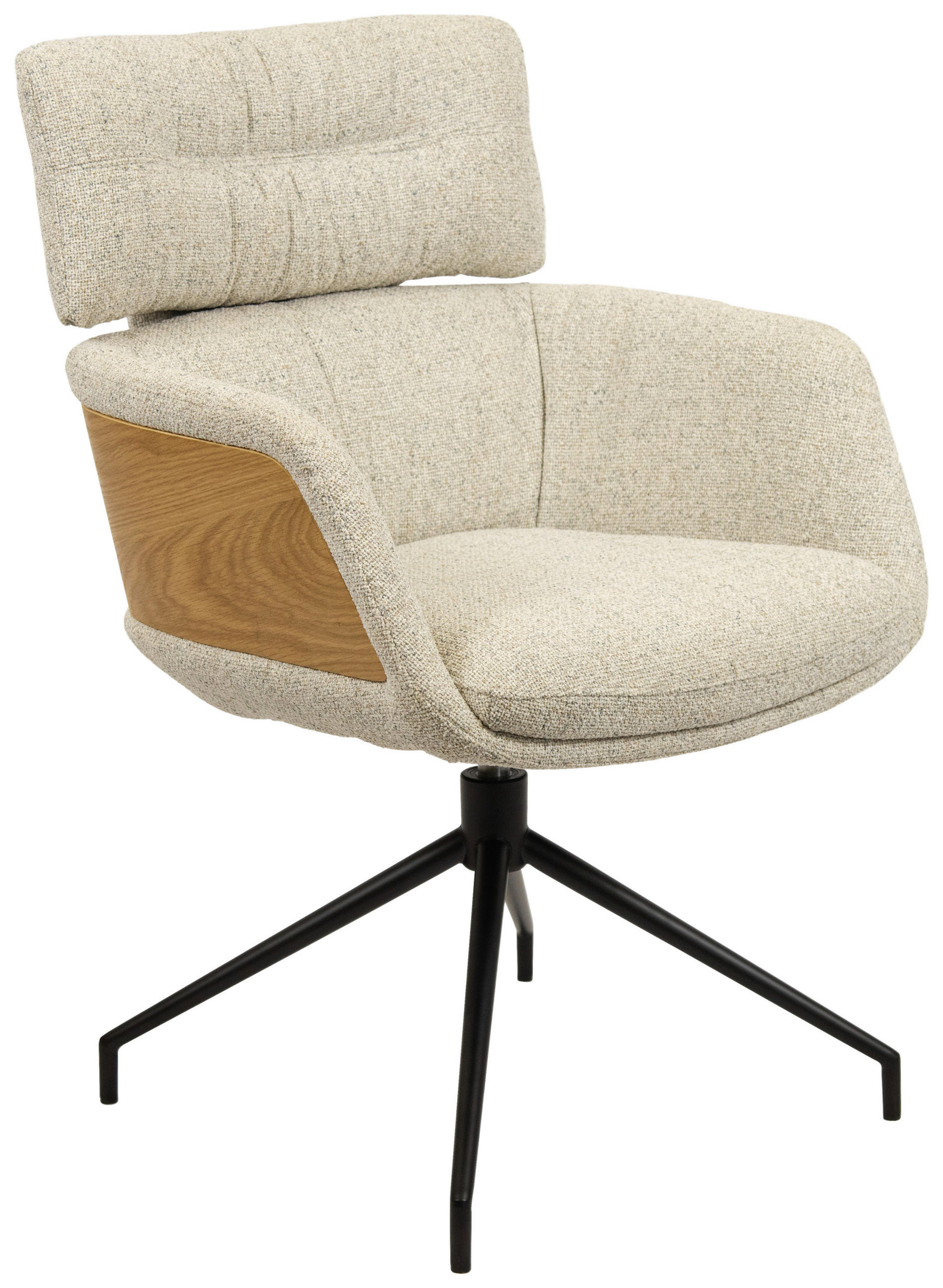 ARMLEHNSTUHL  in Eisen Webstoff  - Eichefarben/Beige, Design, Holz/Textil (62/92/66cm) - Dieter Knoll