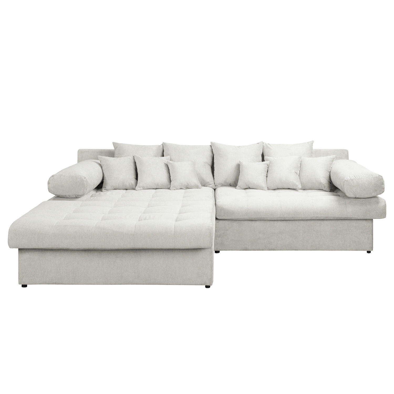 ECKSOFA Naomi Creme Mikrofaser Rückenkissen  - Creme/Schwarz, Design, Kunststoff/Textil (243/284cm) - P & B