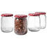 EINMACHGLAS-SET - Transparent/Rot, Glas/Metall EINMACHGLAS-SET - Transparent/Rot, Glas/Metall