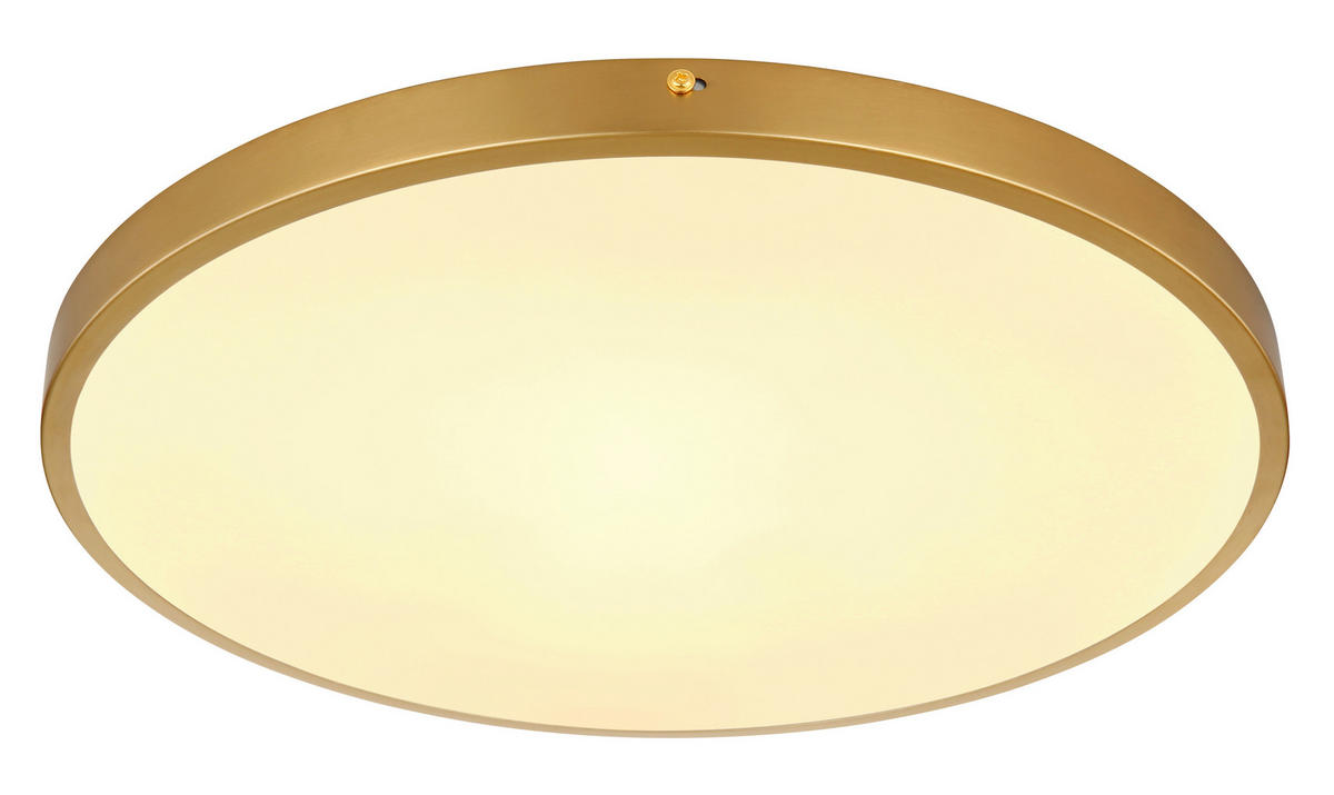 LED-DECKENLEUCHTE 45/3 cm   - Messingfarben/Opal, KONVENTIONELL, Kunststoff/Metall (45/3cm) - Globo