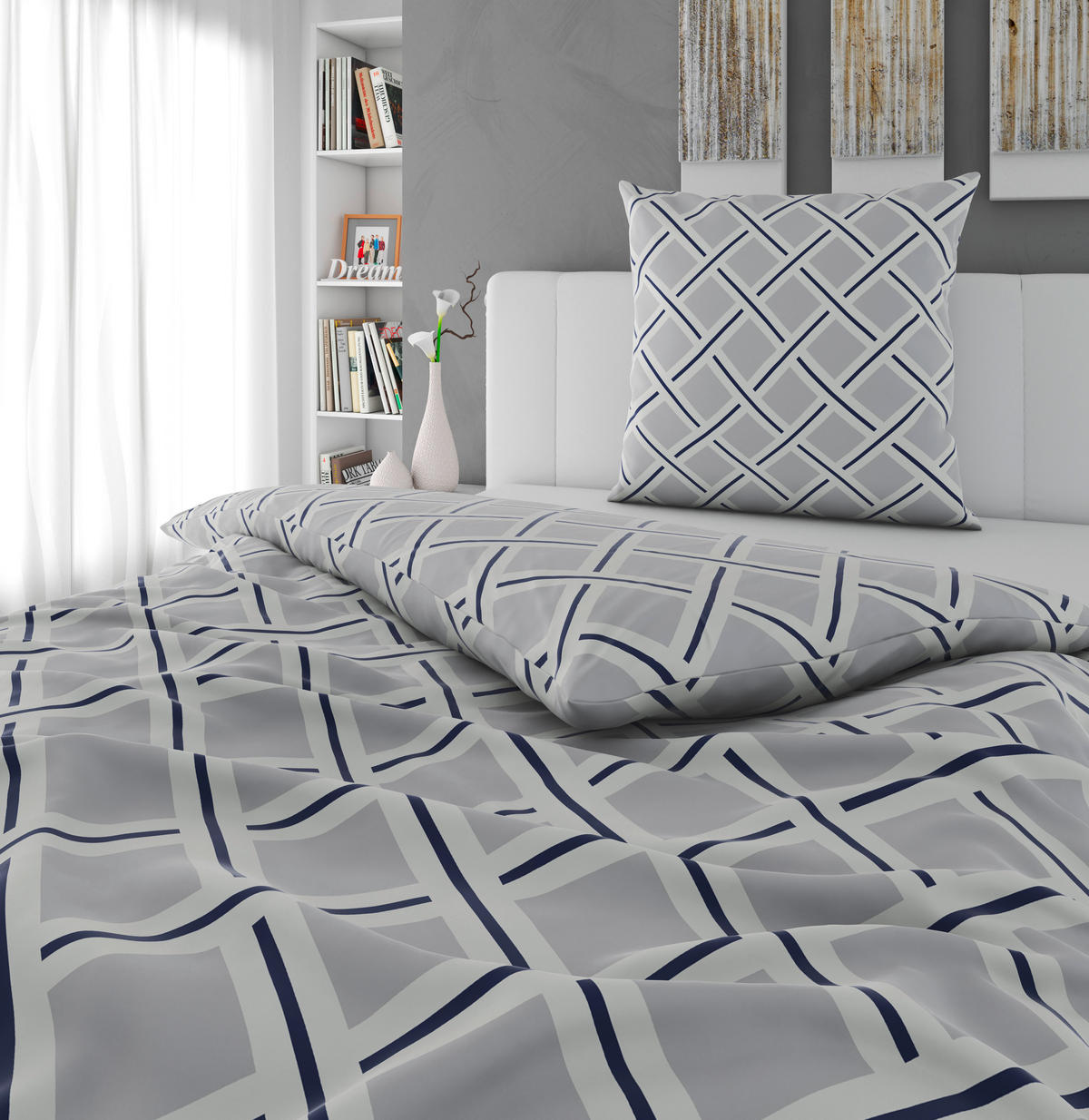 BETTWÄSCHE Satin 135/200 cm  - Silberfarben/Grau, Textil (135/200cm) - Novel