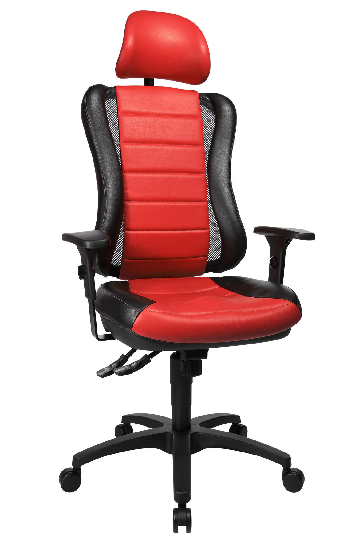 DREHSTUHL  in Grau, Rot, Schwarz  - Rot/Schwarz, Design, Kunststoff/Textil (50/121-150/47cm) - Topstar