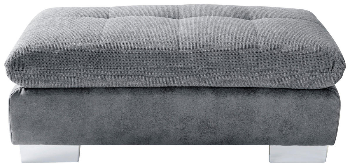 WOHNLANDSCHAFT in Mikrofaser Grau  - Chromfarben/Grau, Design, Kunststoff/Textil (204/350/211cm) - Xora