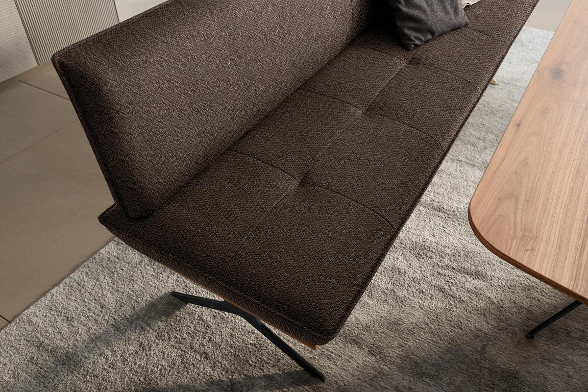 SITZBANK in Holz, Textil Braun, Schwarz, Nussbaumfarben  - Nussbaumfarben/Schwarz, Design, Holz/Textil (214/88/66cm) - Koinor