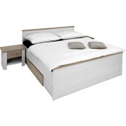 BETTANLAGE 180 cm x 200 cm in Holzwerkstoff Trüffeleichefarben, Weiß - Trüffeleichefarben/Weiß, LIFESTYLE, Holzwerkstoff (180/200cm) - Carryhome