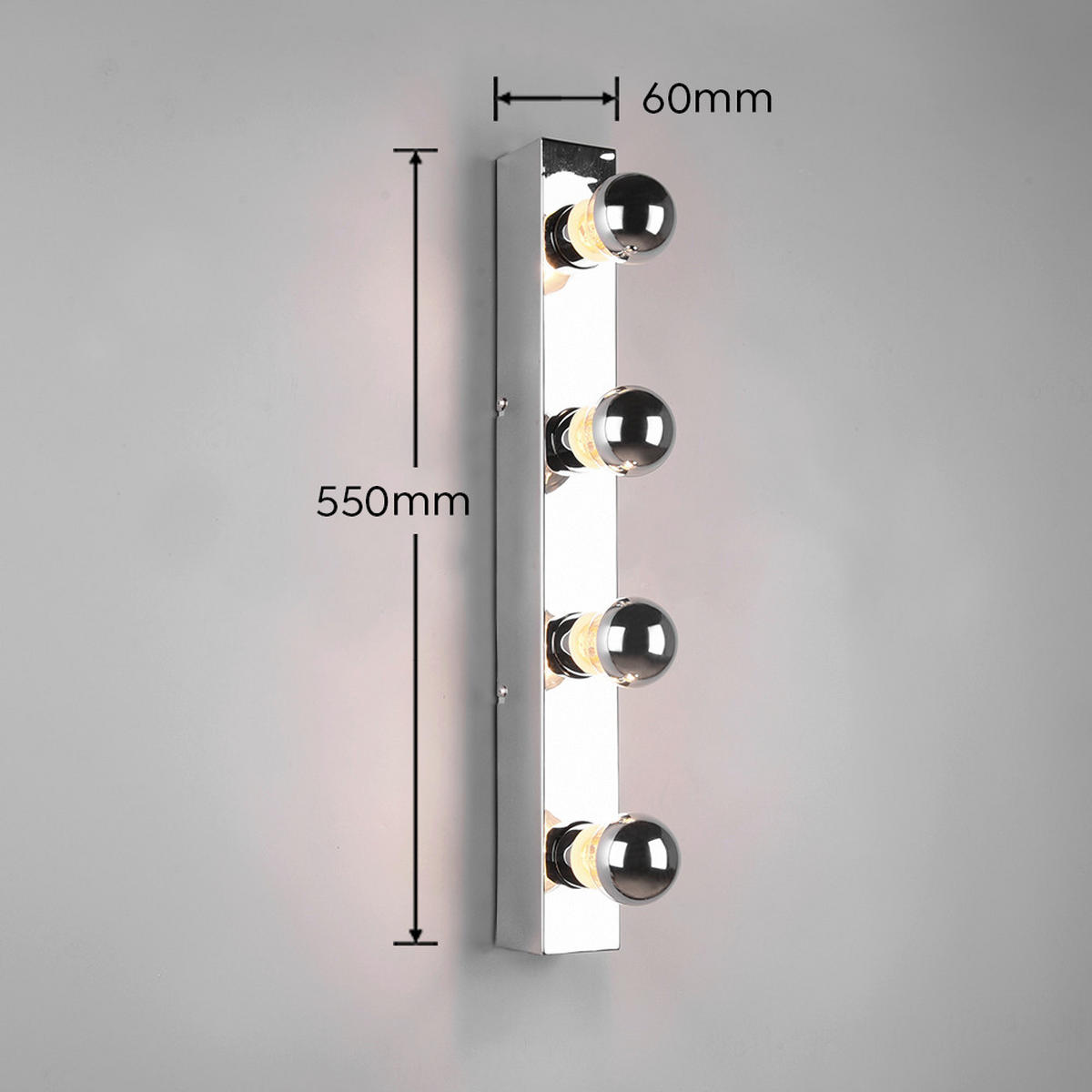 BADEZIMMER-WANDLEUCHTE - Chromfarben, Basics, Metall (6/55/8,5cm) - Trio Leuchten