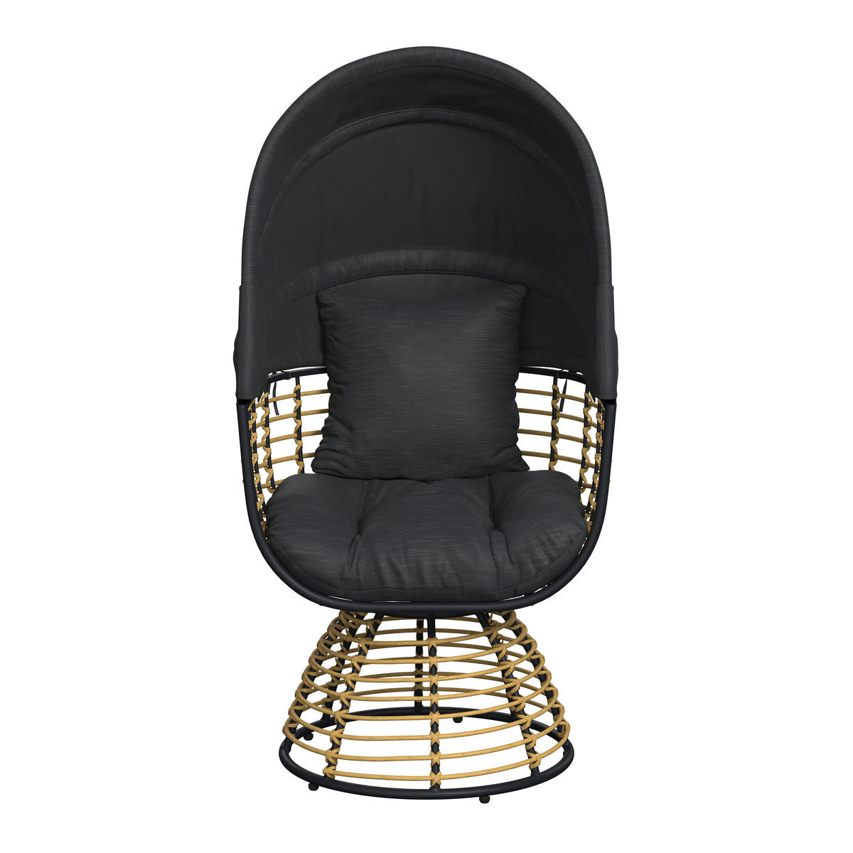 GARTENMUSCHEL 80,5/73/160 cm Stahl  - Schwarz/Naturfarben, Basics, Kunststoff/Textil (80,5/73/160cm) - Ambia Garden