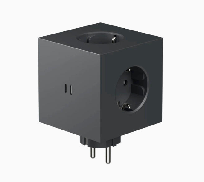 STECKDOSENWÜRFEL - Schwarz, Basics, Kunststoff (7,6/7,6/11,3cm) - AVOLT