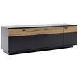 LOWBOARD in 195/63/50 cm - Eichefarben/Anthrazit, Design, Glas/Holzwerkstoff (195/63/50cm) - Novel