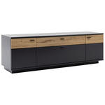 LOWBOARD  in 195/63/50 cm  - Eichefarben/Anthrazit, Design, Glas/Holzwerkstoff (195/63/50cm) - Novel