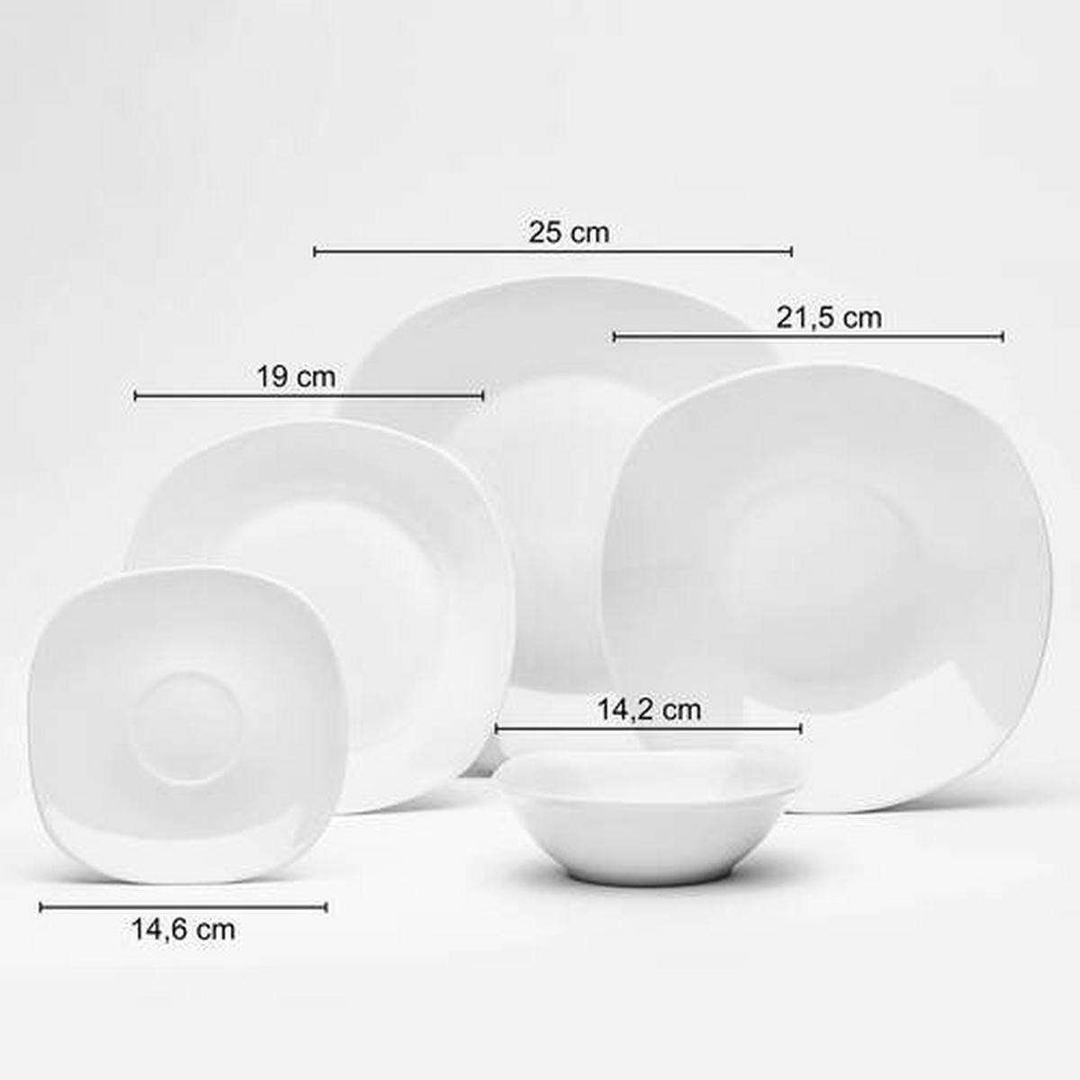 KOMBISERVICE Altea 32-teilig  - Weiss, Konventionell, Keramik (14,6null) - Van Well