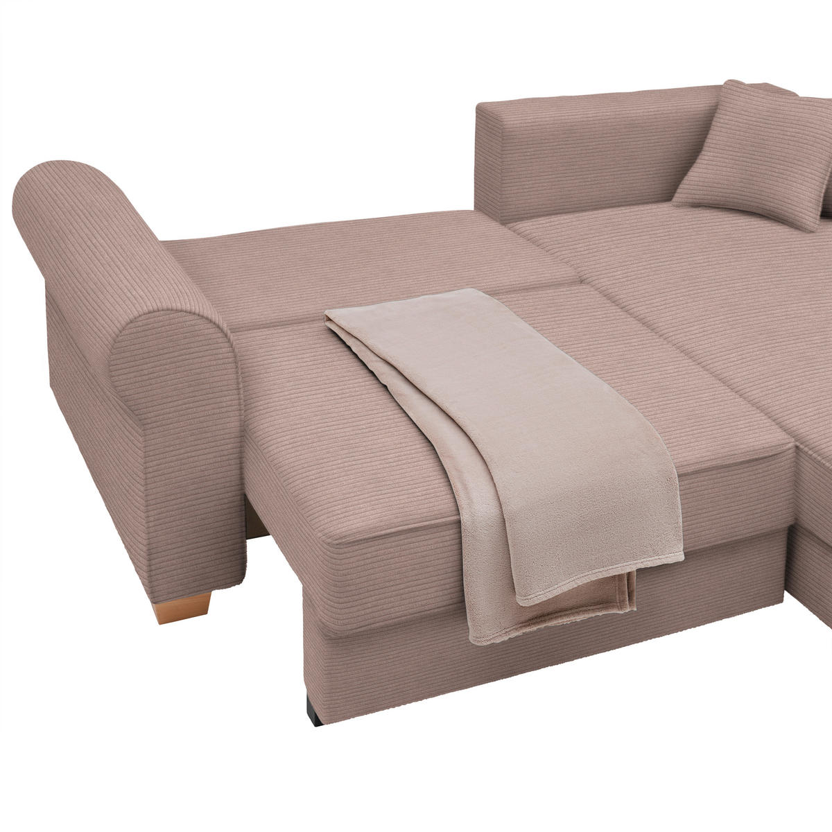 HÖRNSOFFA i rosa  - rosa, Modern, trämaterial/trä (255/185cm) - MID.YOU