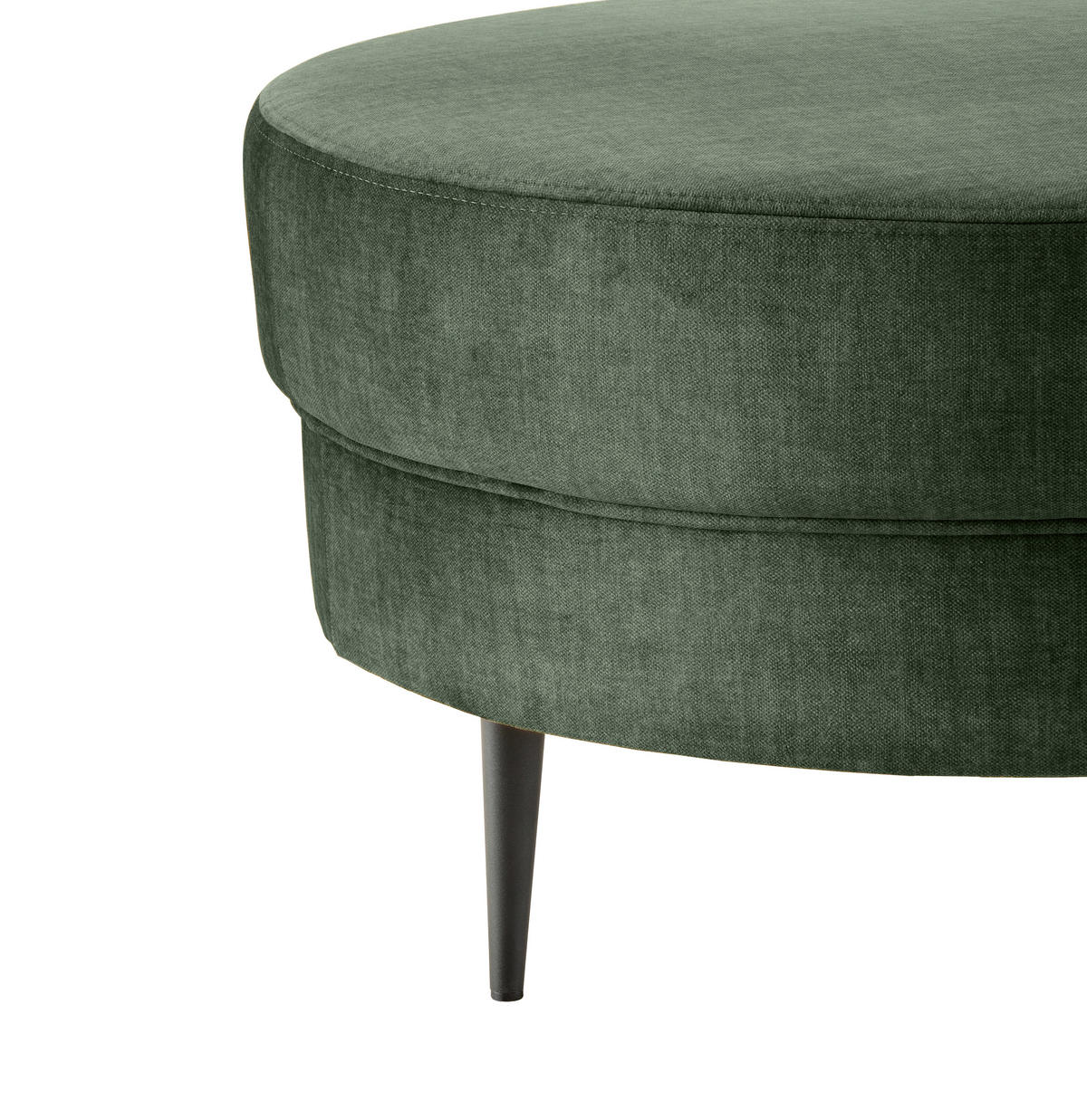 OTTOMANE in Velours Dunkelgrün  - Dunkelgrün/Schwarz, Modern, Textil/Metall (211/85/102cm) - Livetastic