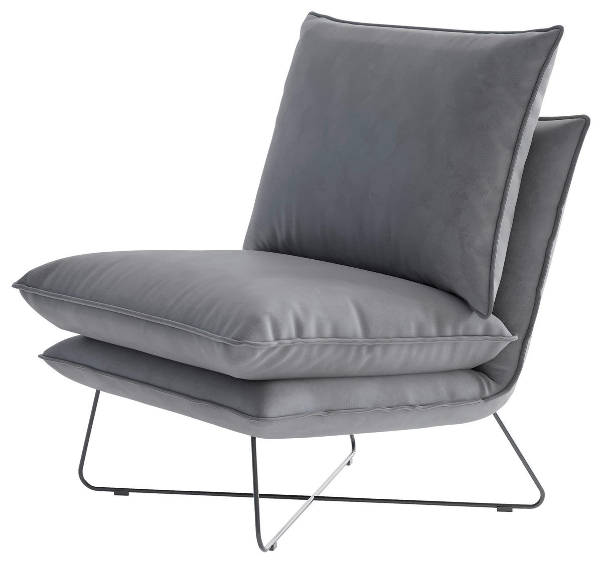 KŘESLO, textil, světle šedá - černá/světle šedá, Design, kov/textil (72/84/90cm) - Livetastic