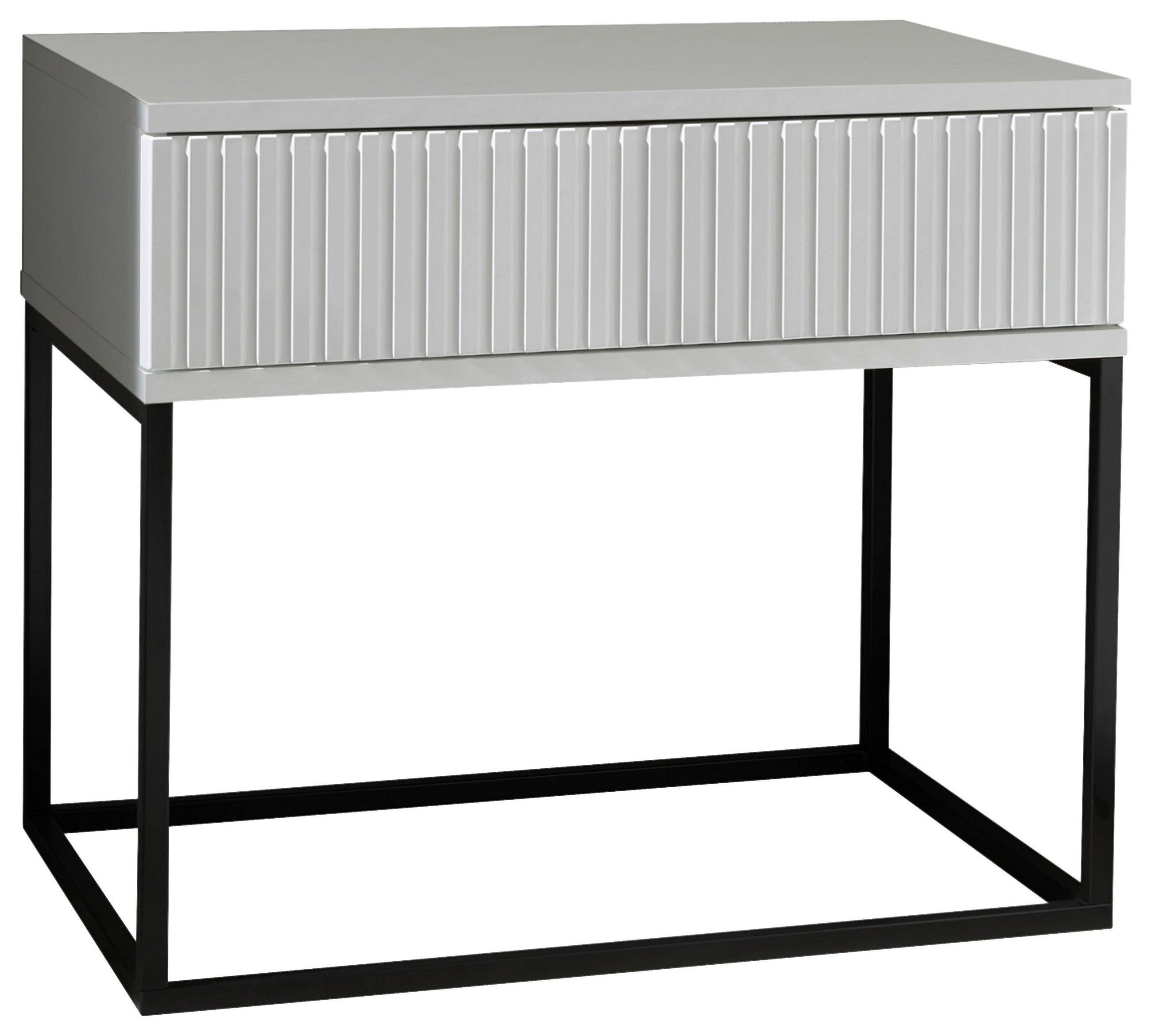 NOČNÍ STOLEK, černá, bílá, 60/52/38,5 cm - bílá/černá, Moderní, kov/kompozitní dřevo (60/52/38,5cm) - Hom`in