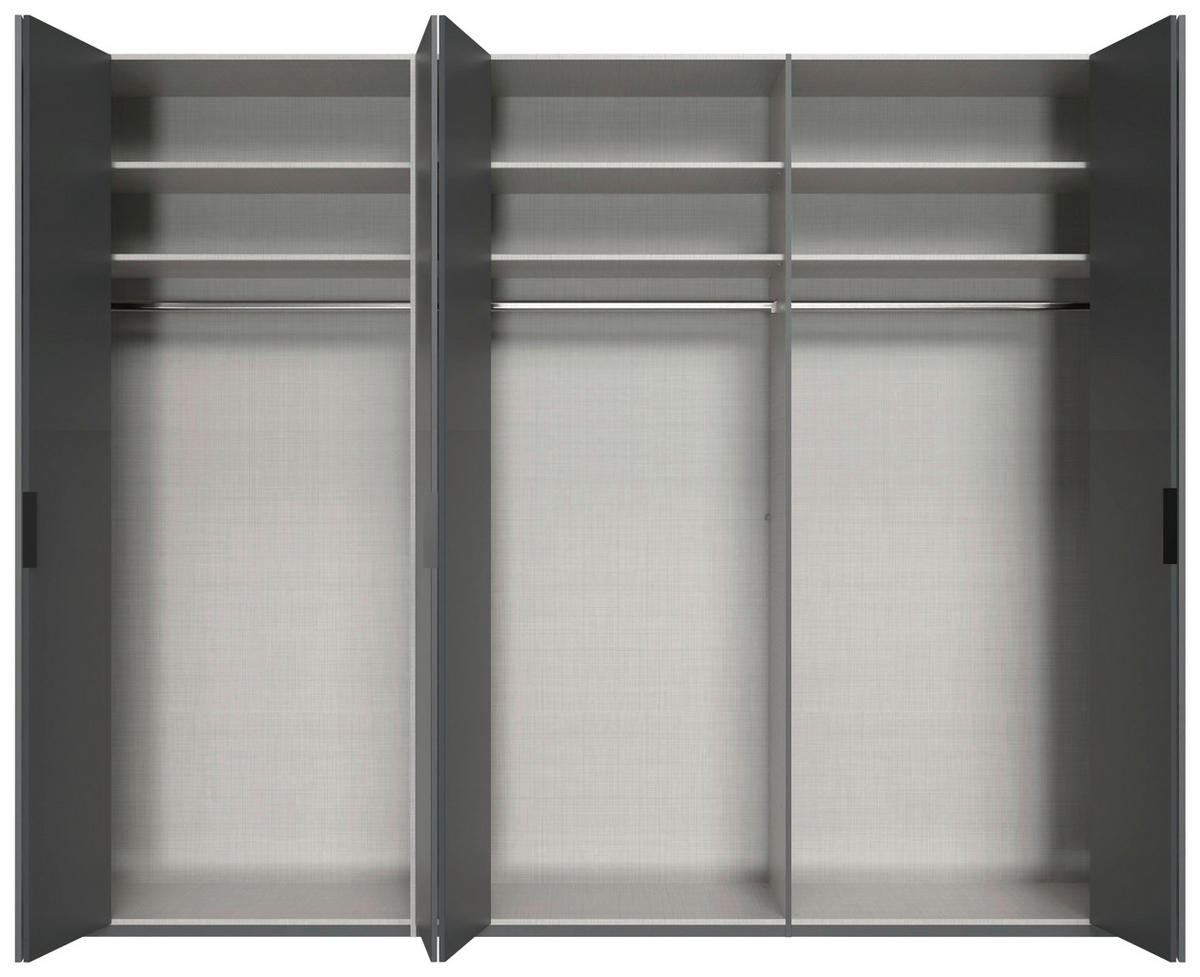 FALTTÜRENSCHRANK 300/236/58 cm 6-türig Graphitfarben  - Schwarz/Graphitfarben, Design, Holzwerkstoff (300/236/58cm) - Boxxx