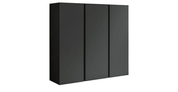 SCHUHSCHRANK Gardasee in 120/110/33 cm - Anthrazit, Design, Glas/Holzwerkstoff (120/110/33cm) - Moderano