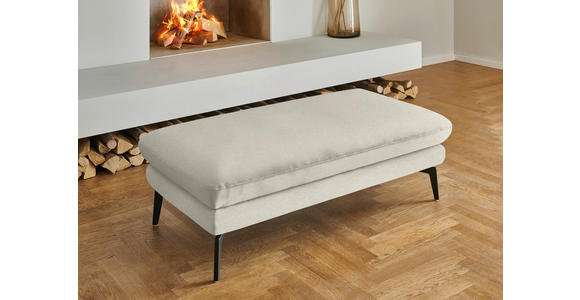 WOHNLANDSCHAFT  in Chenille, Flachgewebe Naturfarben  - Schwarz/Naturfarben, Design, Textil/Metall (208/344/180cm) - Dieter Knoll