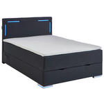 BOXSPRINGBETT 120/200 cm  in Anthrazit  - Anthrazit/Silberfarben, Design, Kunststoff/Textil (120/200cm) - Xora